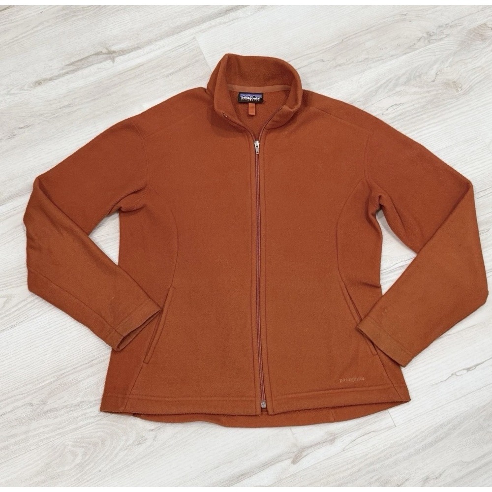 Patagonia Synchilla Jacket Womens Large Orange Fleece Full Zip Outdoor Hiking